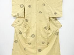 アンティーク　華紋織り出し手織り紬着物